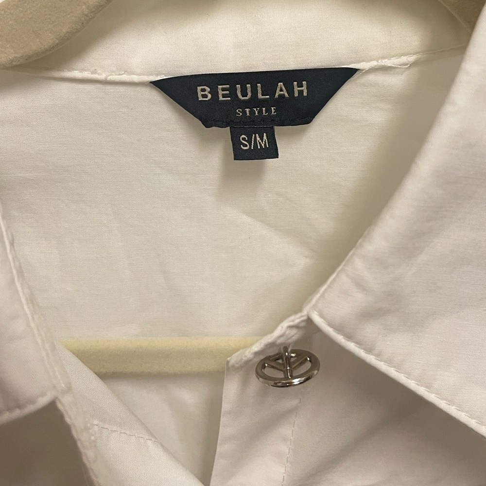 Beulah White Button Down Zipper Blouse - image 7